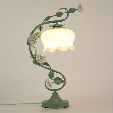 Rose Desk Lamp - Flower Table Light Bedside Reading Lamp for Bedroom Art Decoration